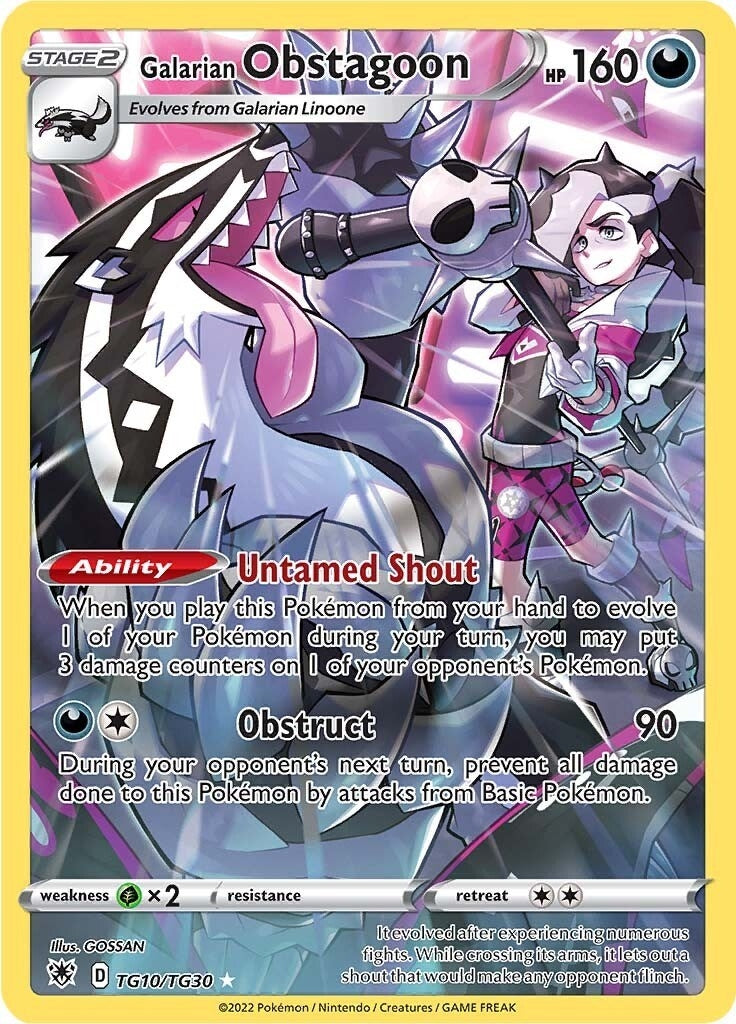 Image for Galarian Obstagoon (TG10/TG30) (SWSH10:TG) - Pokemon