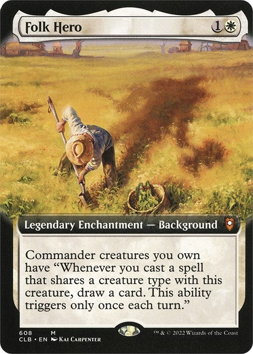 Image for Folk Hero (Extended Art) (608) (CLB) - Magic: The Gathering