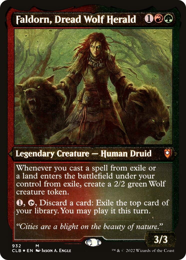 Image for Faldorn, Dread Wolf Herald (Display Commander) - Thick Stock (932) - Magic: The Gathering