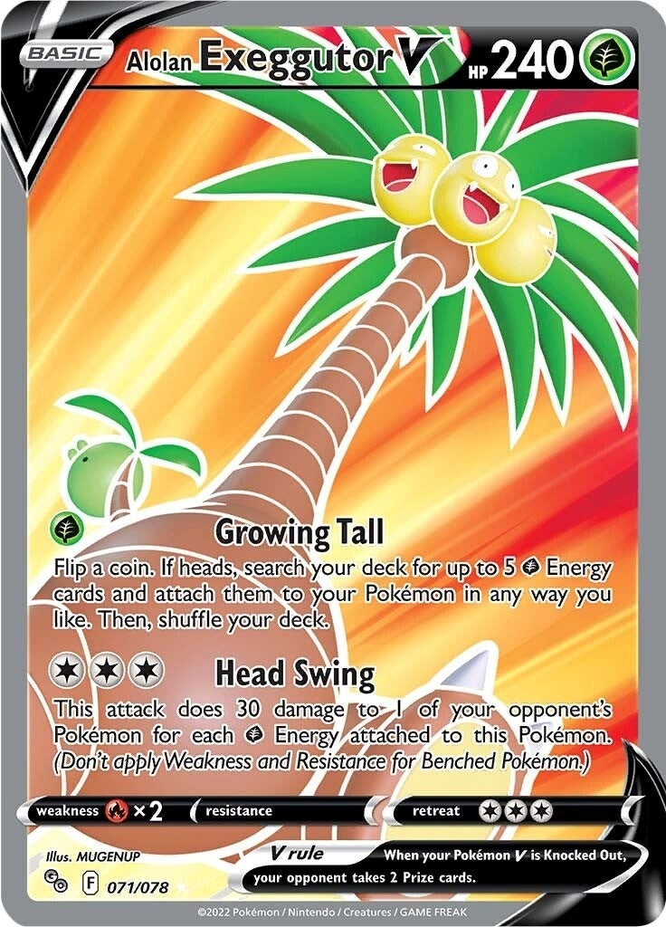 Image for Alolan Exeggutor V (Full Art) (071/078) (PGO) - Pokemon