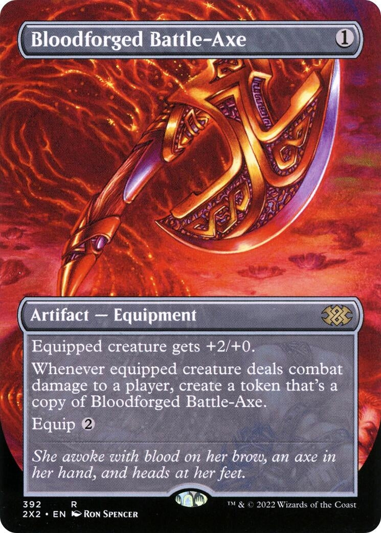 Image for Bloodforged Battle-Axe (Borderless) (392) (2X2) - Magic: The Gathering