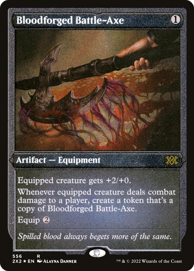 Image for Bloodforged Battle-Axe (Foil Etched) (556) - Magic: The Gathering