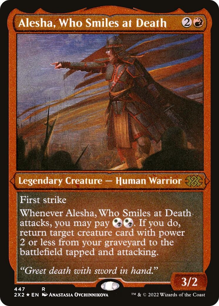 Image for Alesha, Who Smiles at Death (Foil Etched) (447) (2X2) - Magic: The Gathering