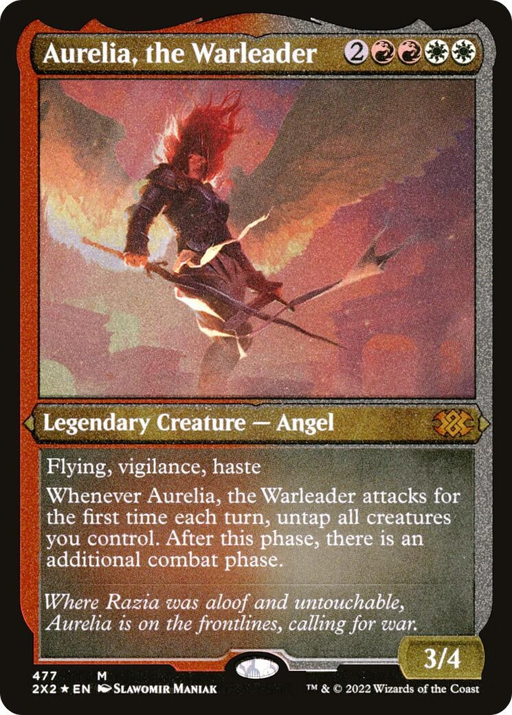Image for Aurelia, the Warleader (Foil Etched) (477) (2X2) - Magic: The Gathering