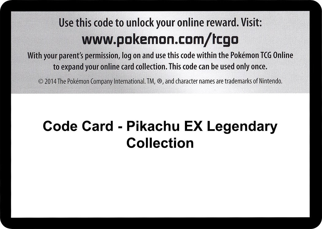 Image for Code Card - Pikachu EX Legendary Collection (BKT) - Pokemon