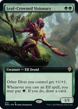 Image for Leaf-Crowned Visionary (Extended Art) (414) (DMU) - Magic: The Gathering