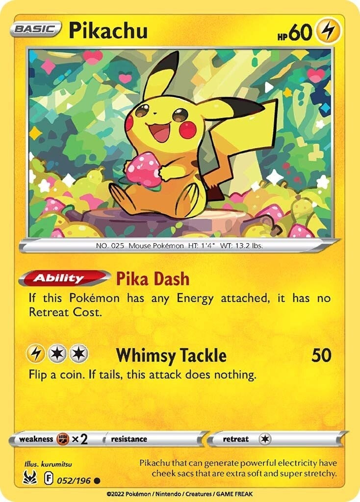 Image for Pikachu (052/196) (SWSH11) - Pokemon