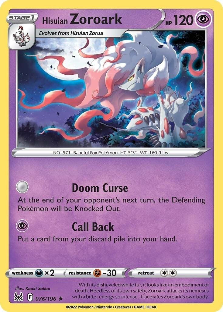 Image for Hisuian Zoroark (076/196) (SWSH11) - Pokemon