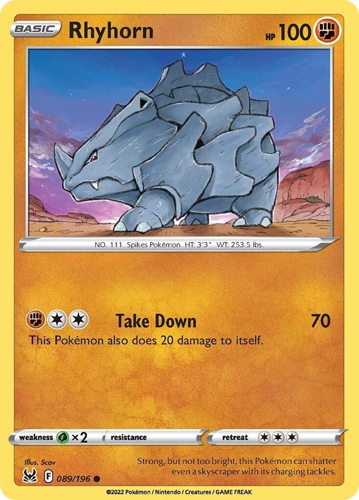 Image for Rhyhorn (089/196) (SWSH11) - Pokemon