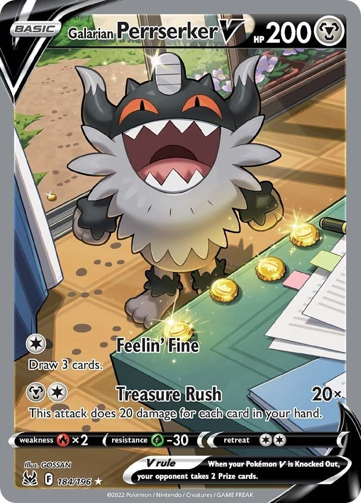 Image for Galarian Perrserker V (Alternate Full Art) (184/196) (SWSH11) - Pokemon