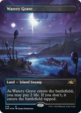 Image for Watery Grave (Borderless) (Galaxy Foil) (529) (UNF) - Magic: The Gathering