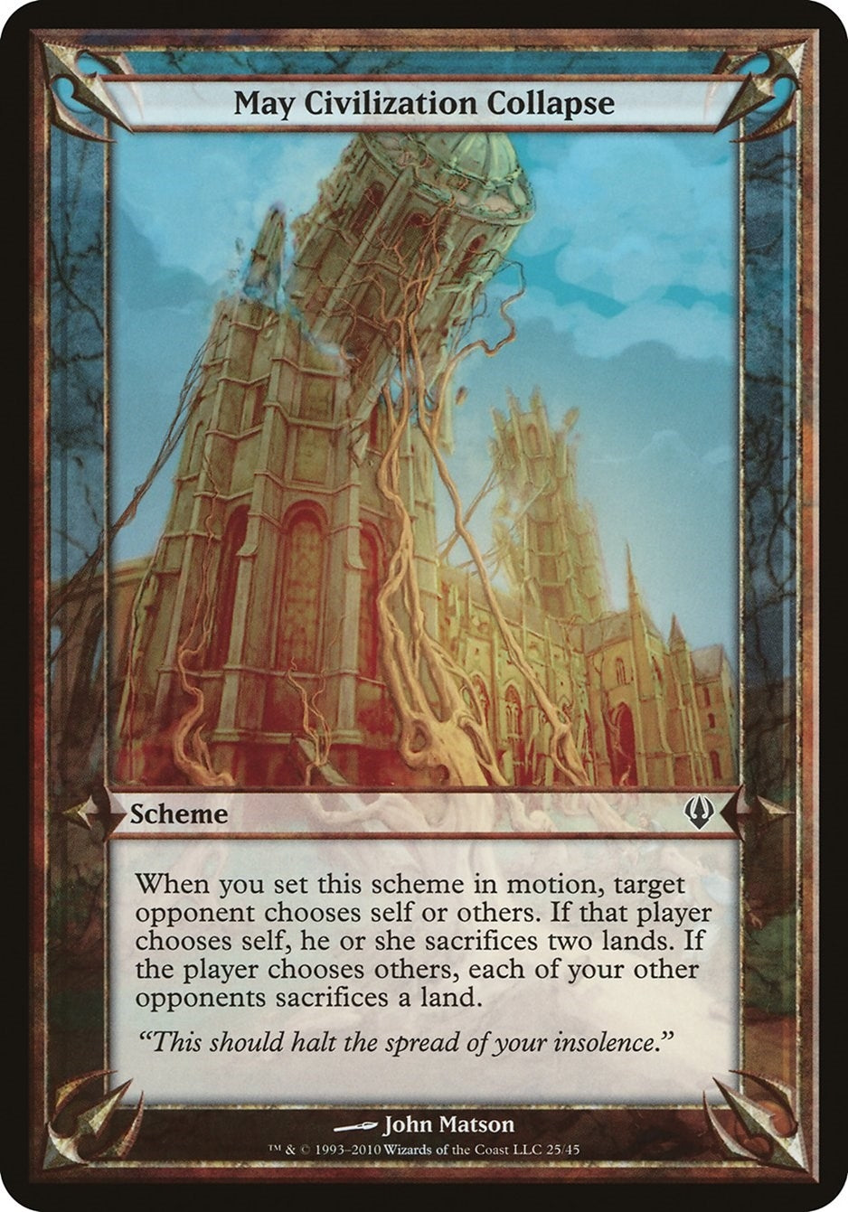 Image for May Civilization Collapse (Archenemy) (OVER) - Magic: The Gathering