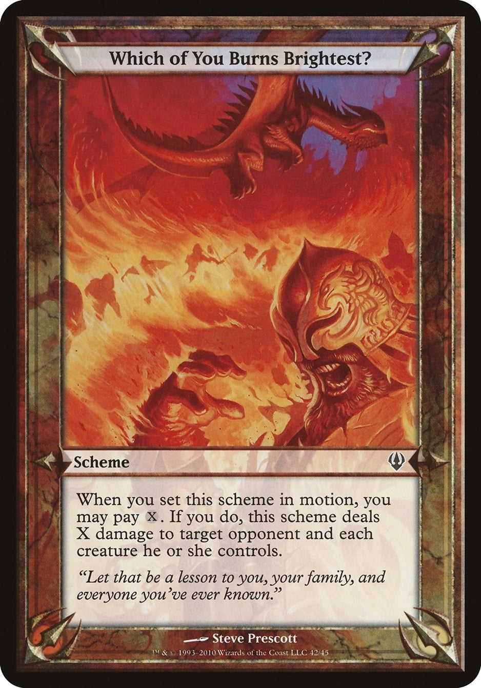 Image for Which of You Burns Brightest? (Archenemy) (OVER) - Magic: The Gathering