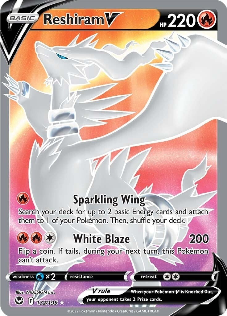 Image for Reshiram V (Full Art) (172/195) (SWSH12) - Pokemon
