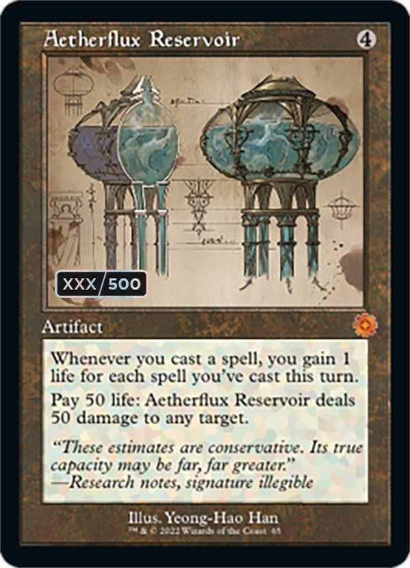Image for Aetherflux Reservoir (Schematic) (Serial Numbered) (65) (BRR) - Magic: The Gathering