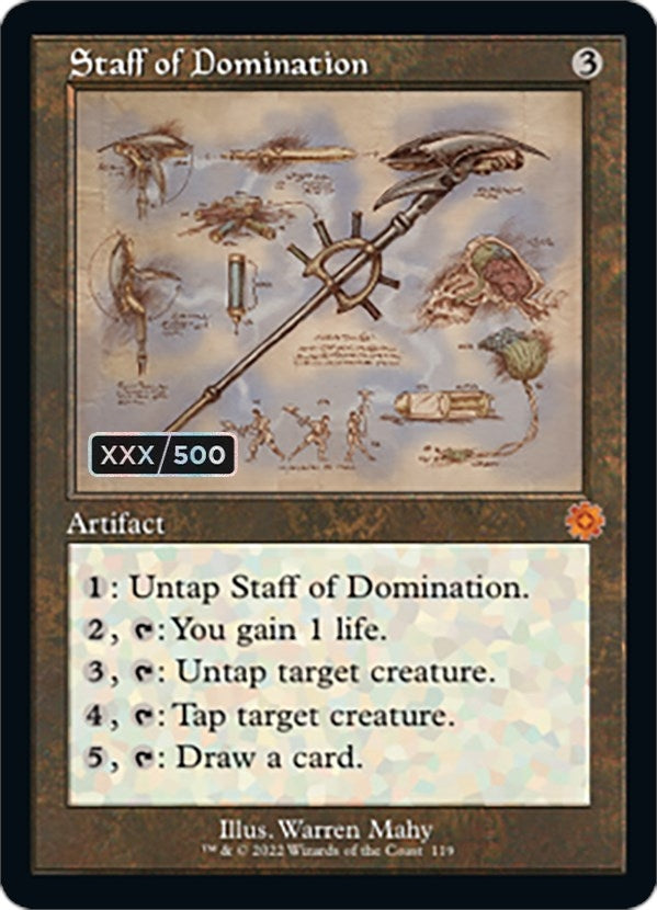 Image for Staff of Domination (Schematic) (Serial Numbered) (119) - Magic: The Gathering