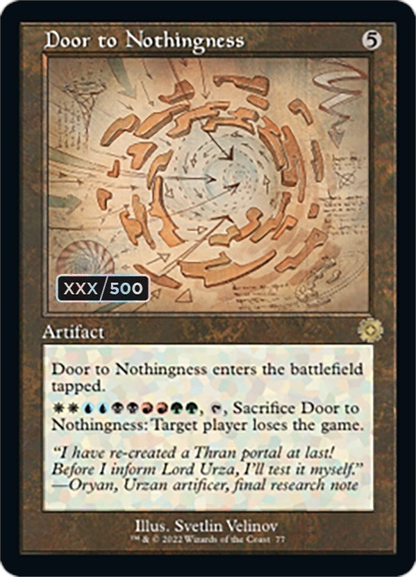 Image for Door to Nothingness (Schematic) (Serial Numbered) (77) - Magic: The Gathering