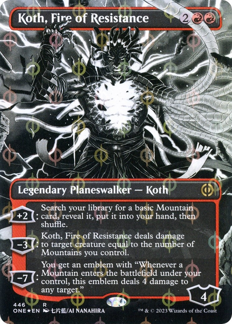 Image for Koth, Fire of Resistance (Borderless) (Step-and-Compleat Foil) (446) - Magic: The Gathering