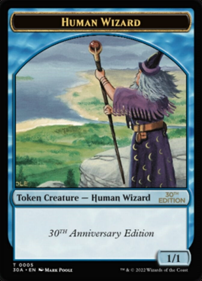 Image for Human Wizard Token (5) - Magic: The Gathering