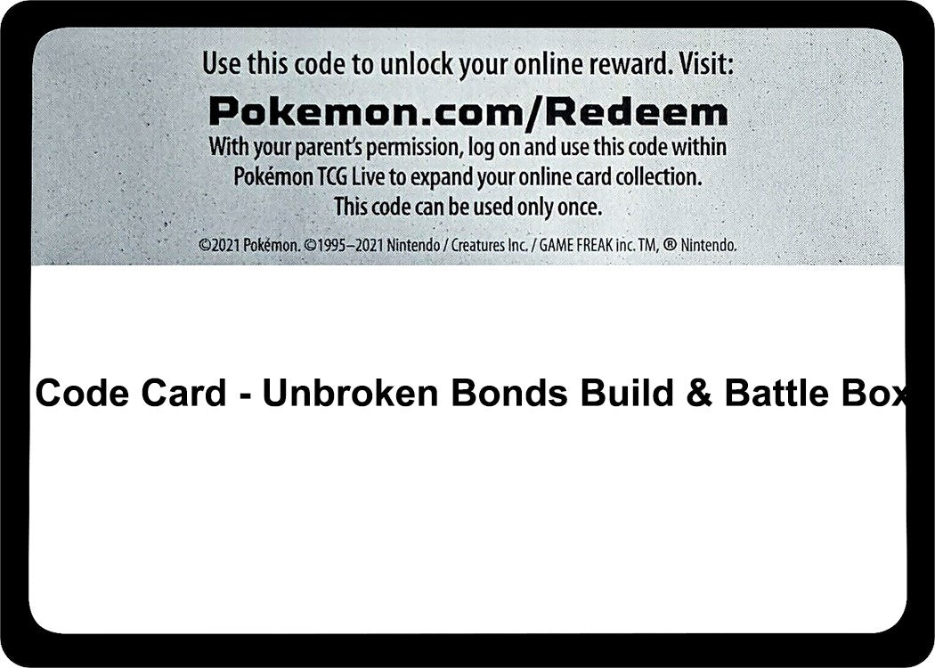 Image for Code Card - Unbroken Bonds Build & Battle Box (SM10) - Pokemon