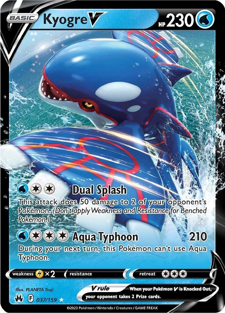 Image for Kyogre V (037/159) (CRZ) - Pokemon
