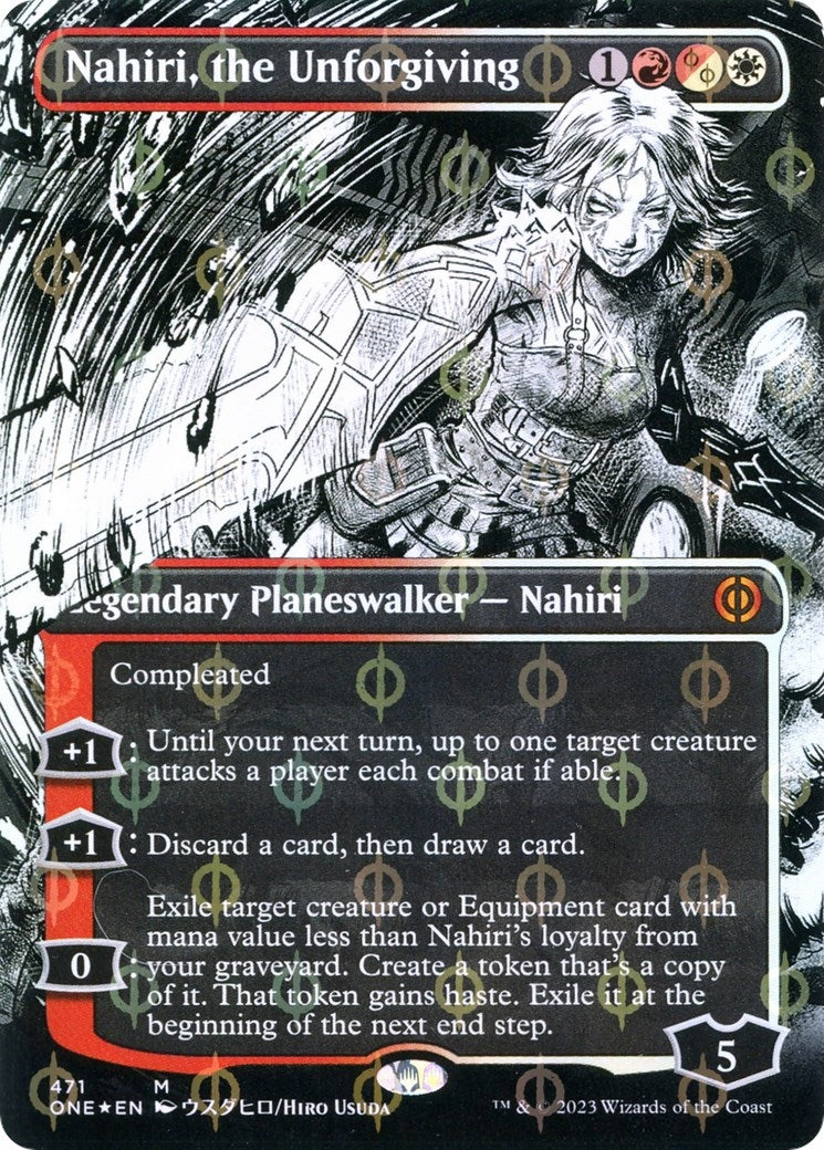 Image for Nahiri, the Unforgiving (Borderless) (Step-and-Compleat Foil) (471) - Magic: The Gathering