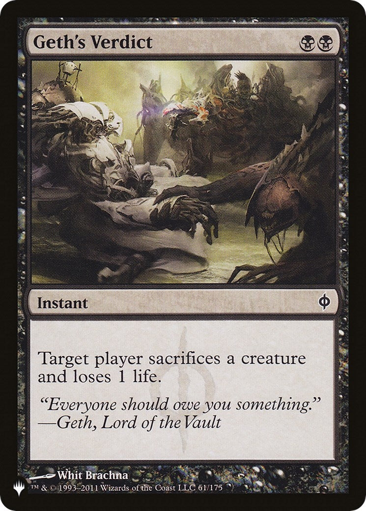 Image for Geth's Verdict (61/175) (LIST) - Magic: The Gathering