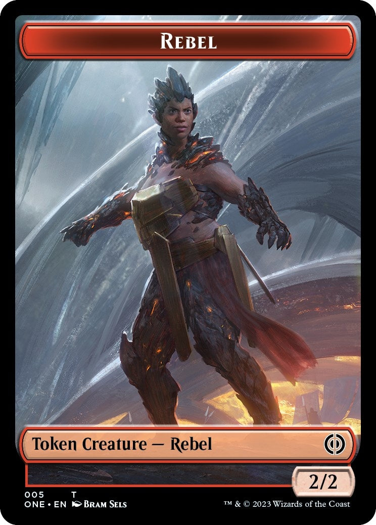 Image for Rebel // Emblem - Koth, Fire of Resistance Double-sided Token (5 // 13) - Magic: The Gathering