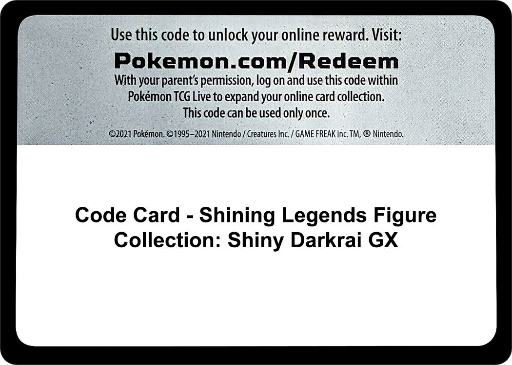Image for Code Card - Shining Legends Figure Collection: Shiny Darkrai GX (SHL) - Pokemon