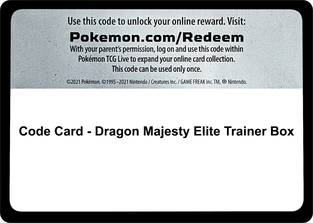 Image for Code Card - Dragon Majesty Elite Trainer Box (DRM) - Pokemon