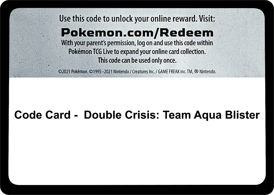 Image for Code Card - Double Crisis: Team Aqua Blister (DCR) - Pokemon