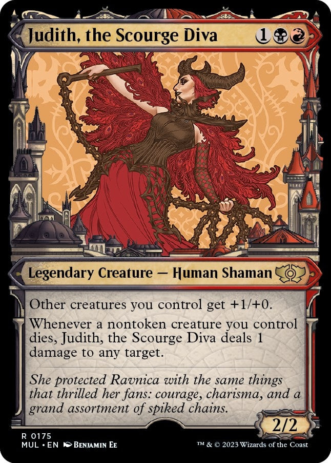 Image for Judith, the Scourge Diva (Halo Foil) (175) (MUL) - Magic: The Gathering