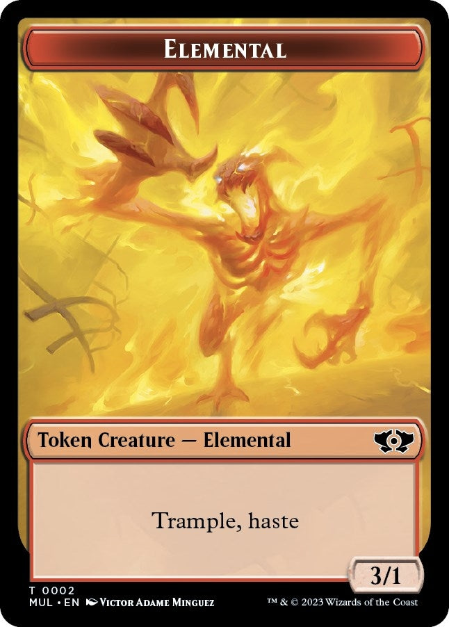 Image for Elemental (0002) // Emblem - Teferi Akosa of Zhalfir Double-Sided Token (2 // 22) - Magic: The Gathering