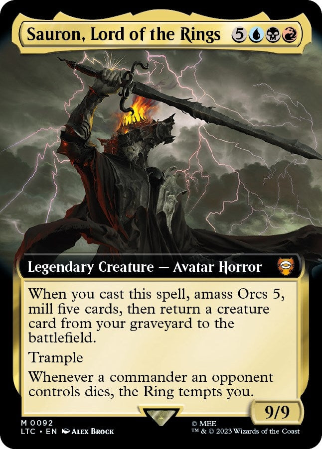 Image for Sauron, Lord of the Rings (Extended Art) (92) (LTC) - Magic: The Gathering