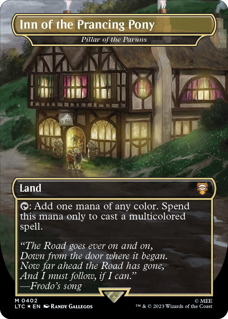 Image for Inn of the Prancing Pony - Pillar of the Paruns (Borderless) (Surge Foil) (402) (LTC) - Magic: The Gathering