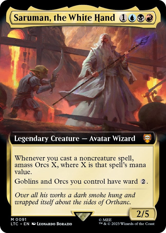 Image for Saruman, the White Hand (Extended Art) (91) - Magic: The Gathering