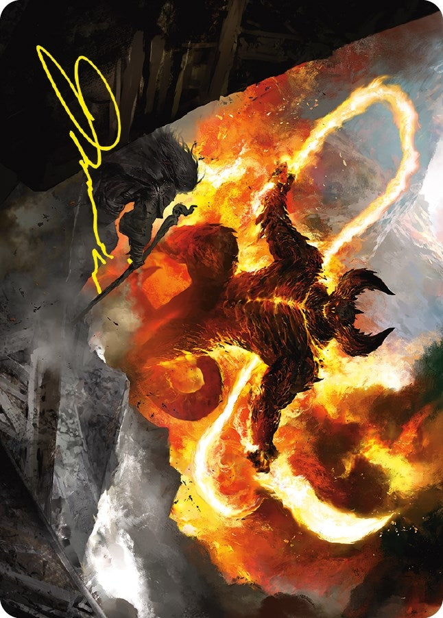 Image for The Balrog, Flame of Udun Art Card (Gold-Stamped Signature) (36) (ASLTR) - Magic: The Gathering