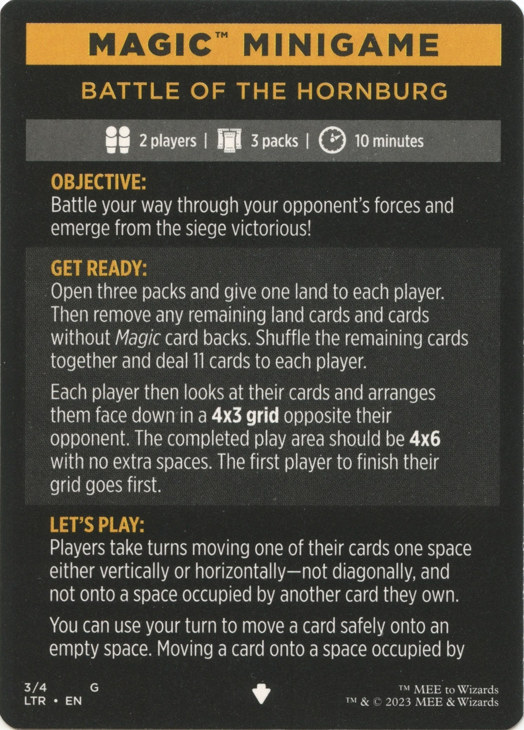Image for Magic Minigame: Battle of the Hornburg (3) - Magic: The Gathering