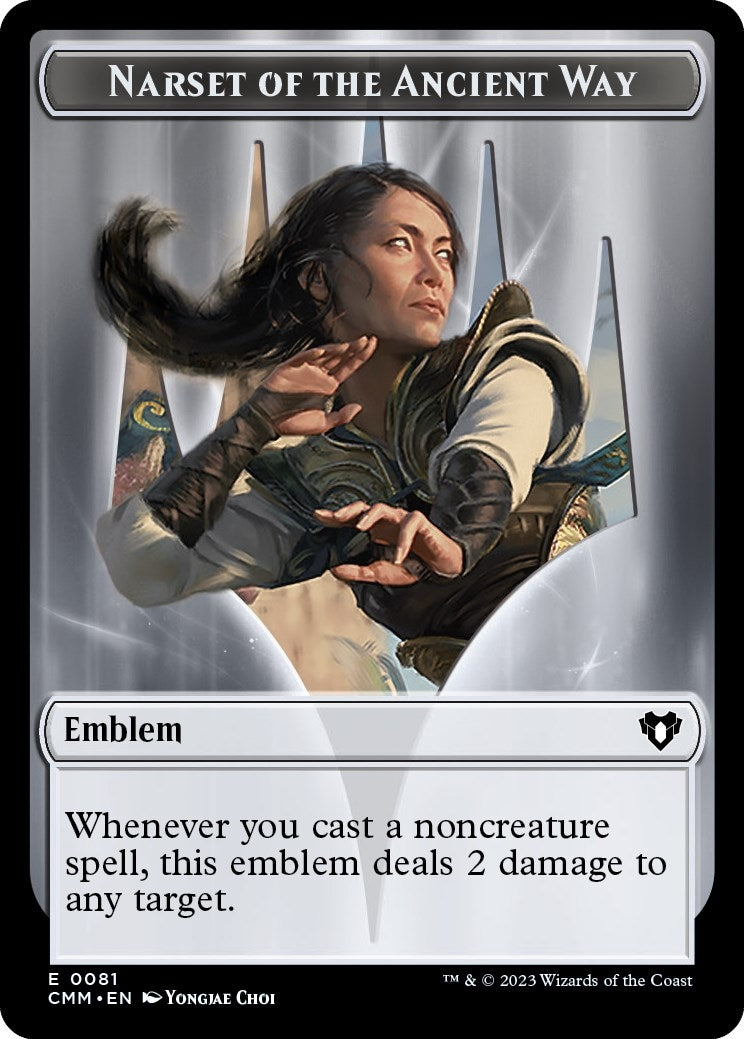 Image for Emblem - Narset of the Ancient Way // Wizard Double-Sided Token (81 // 71) - Magic: The Gathering