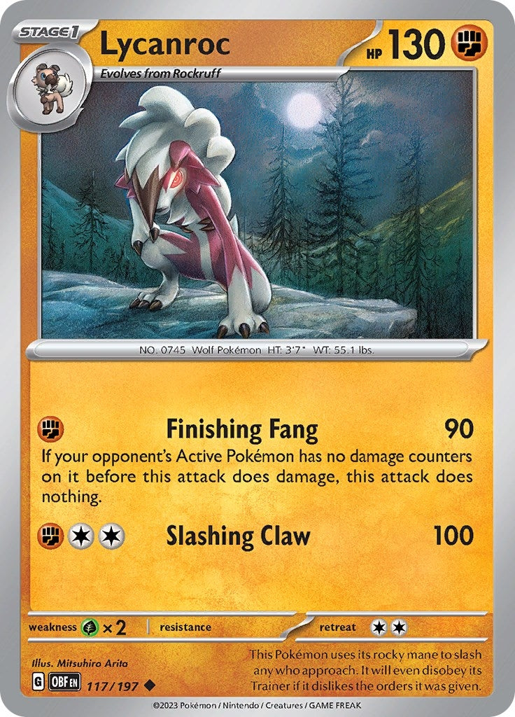 Image for Lycanroc (117/197) (OBF) - Pokemon