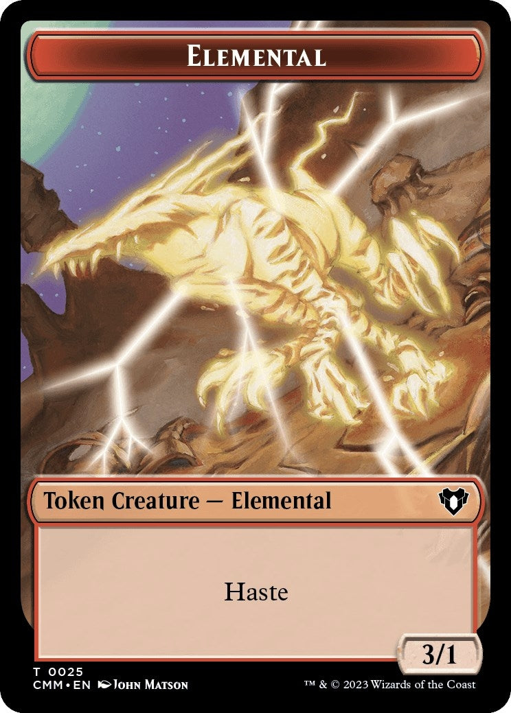 Image for Elemental (0025) // Cat (0005) Double-Sided Token (25 // 5) - Magic: The Gathering