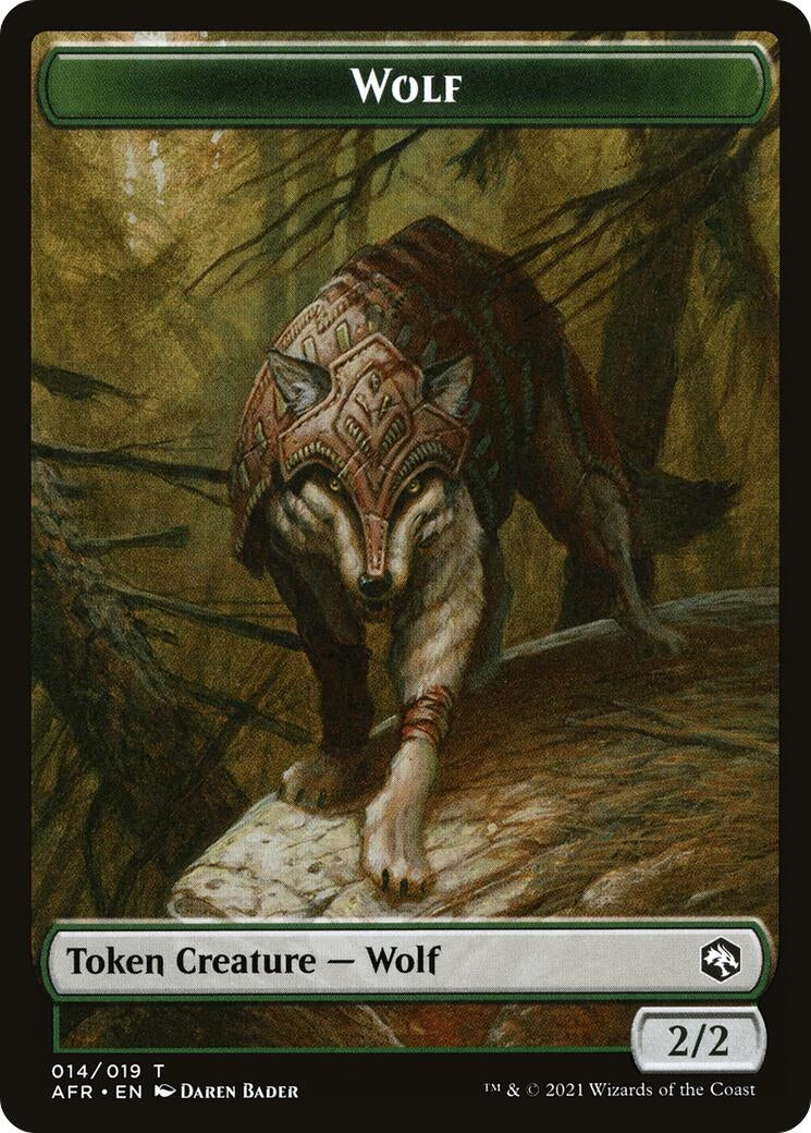 Image for Wolf // Emblem - Ellywick Tumblestrum Double-Sided Token (14 // 16) (AFR) - Magic: The Gathering