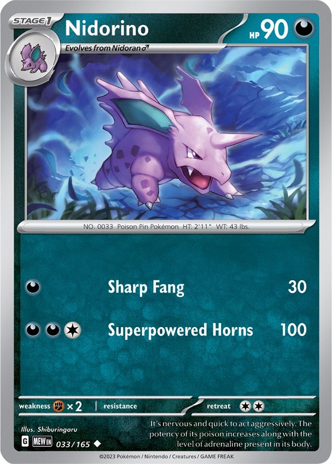 Image for Nidorino (033/165) (MEW) - Pokemon