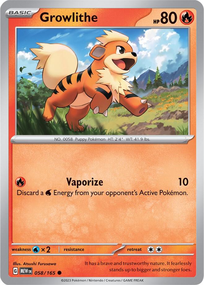 Image for Growlithe (058/165) (MEW) - Pokemon
