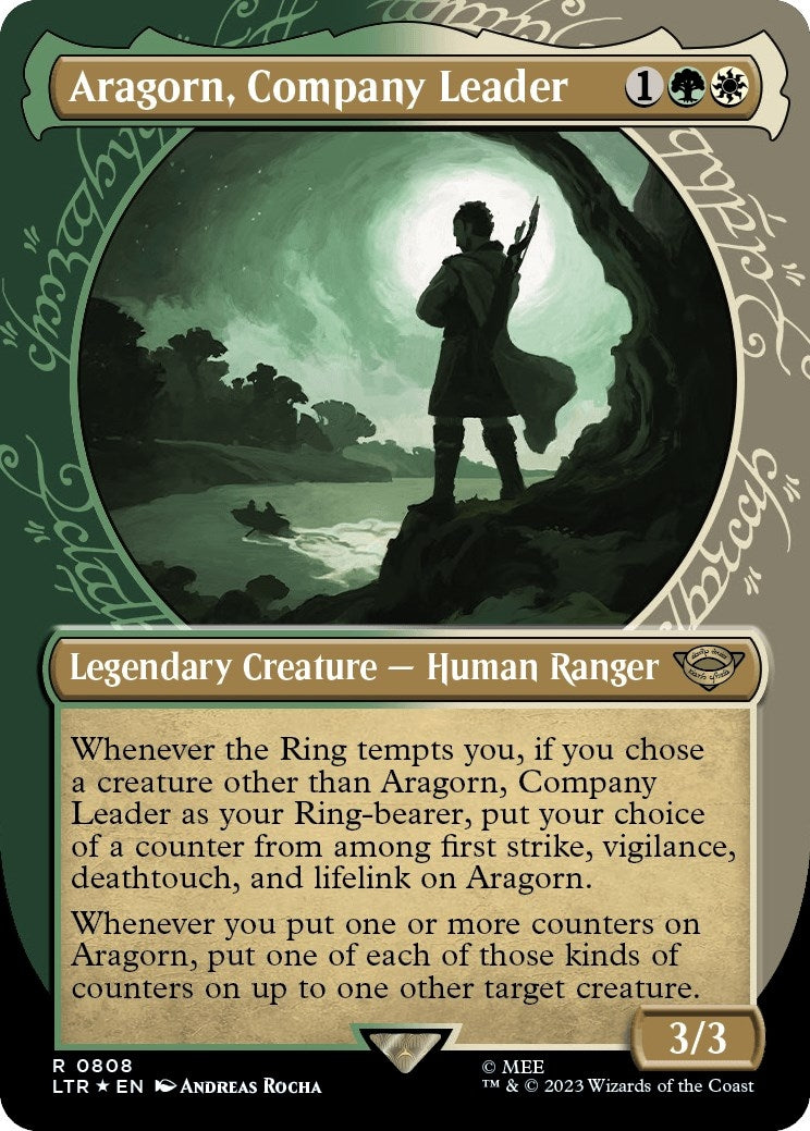 Image for Aragorn, Company Leader (Showcase) (Surge Foil) (808) (LTR) - Magic: The Gathering