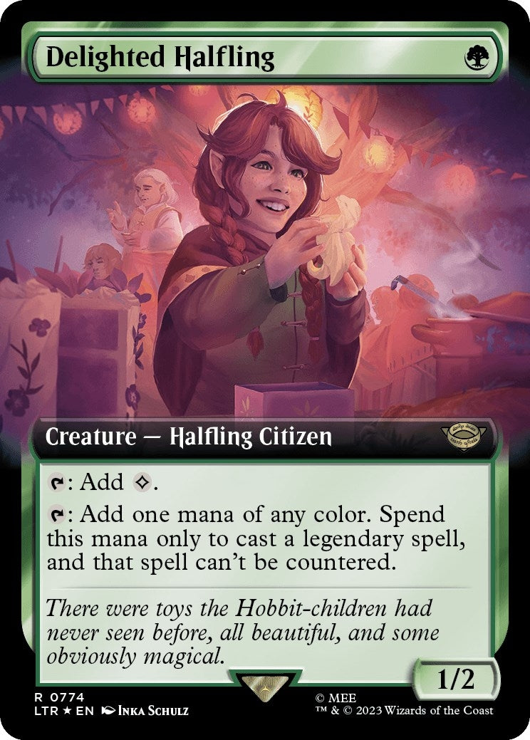 Image for Delighted Halfling (Extended Art) (Surge Foil) (774) - Magic: The Gathering