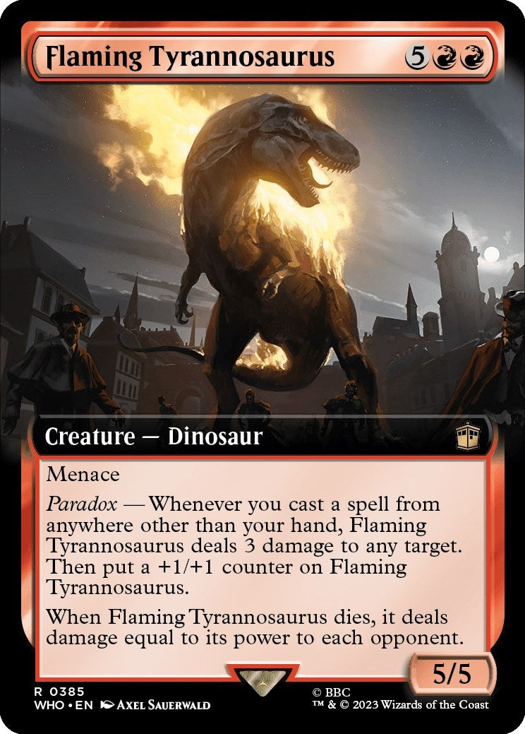Image for Flaming Tyrannosaurus (Extended Art) (385) - Magic: The Gathering