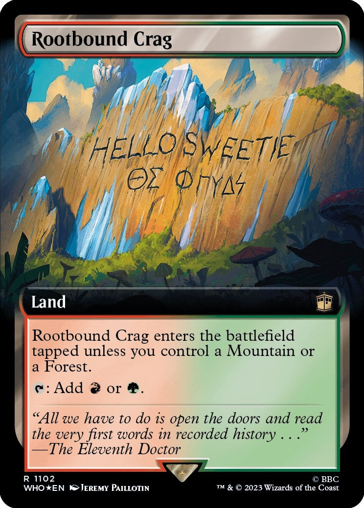 Image for Rootbound Crag (Extended Art) (Surge Foil) (1102) - Magic: The Gathering
