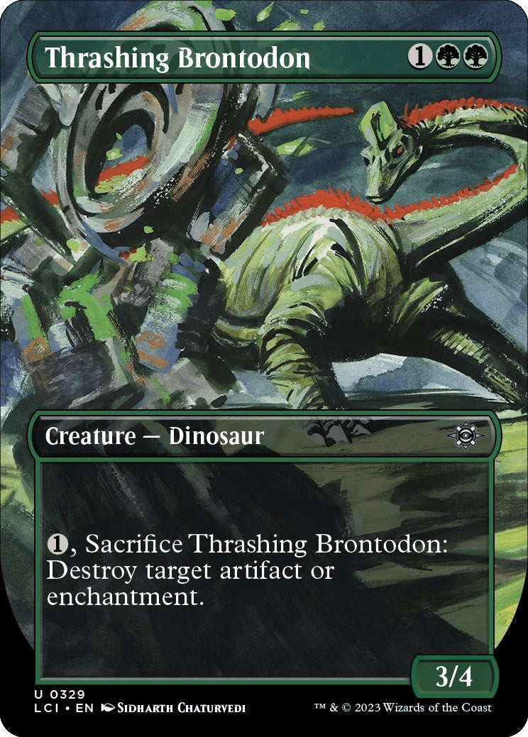 Image for Thrashing Brontodon (Borderless) (329) - Magic: The Gathering