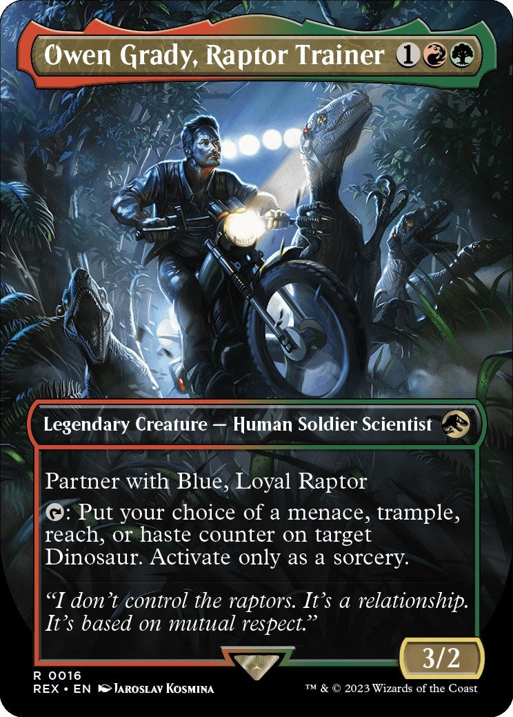 Image for Owen Grady, Raptor Trainer (Borderless) (16) - Magic: The Gathering